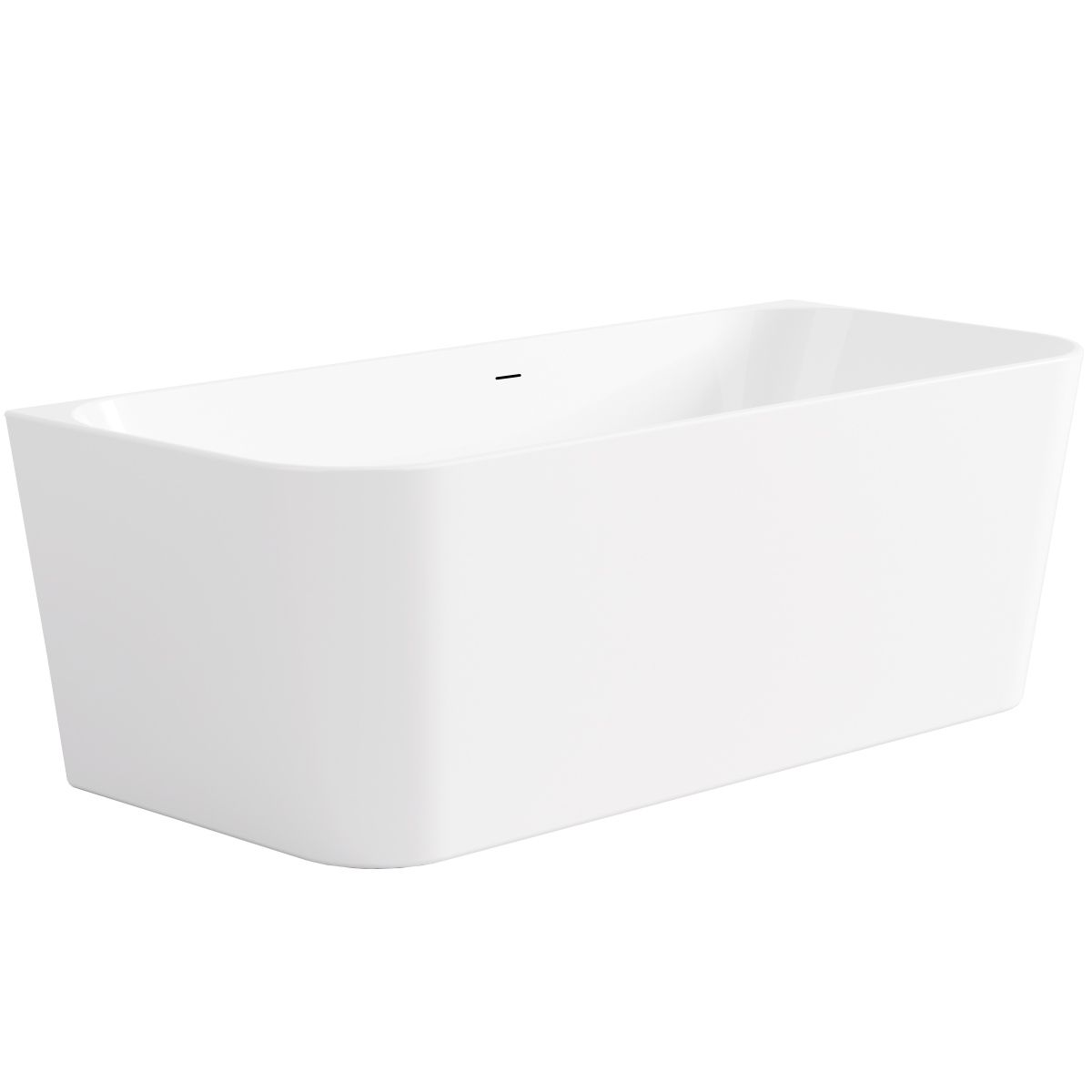 Serenova Gloss White Space Saving Back To Wall Acrylic Bath 170x75cm