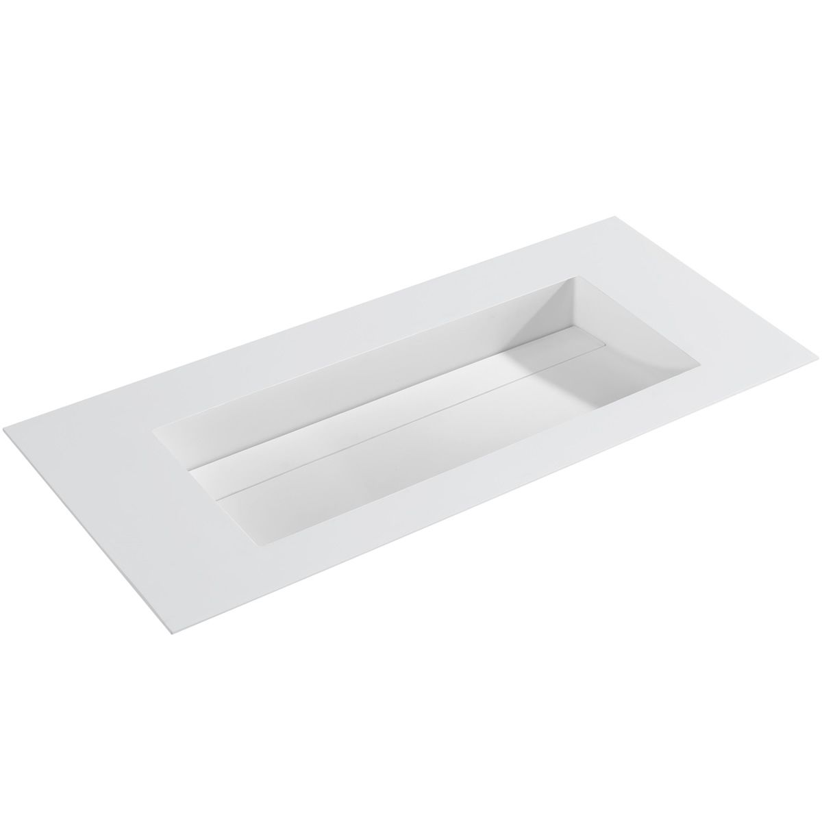 Barcelona Matt White Stone Double Vanity Sink 1200mm