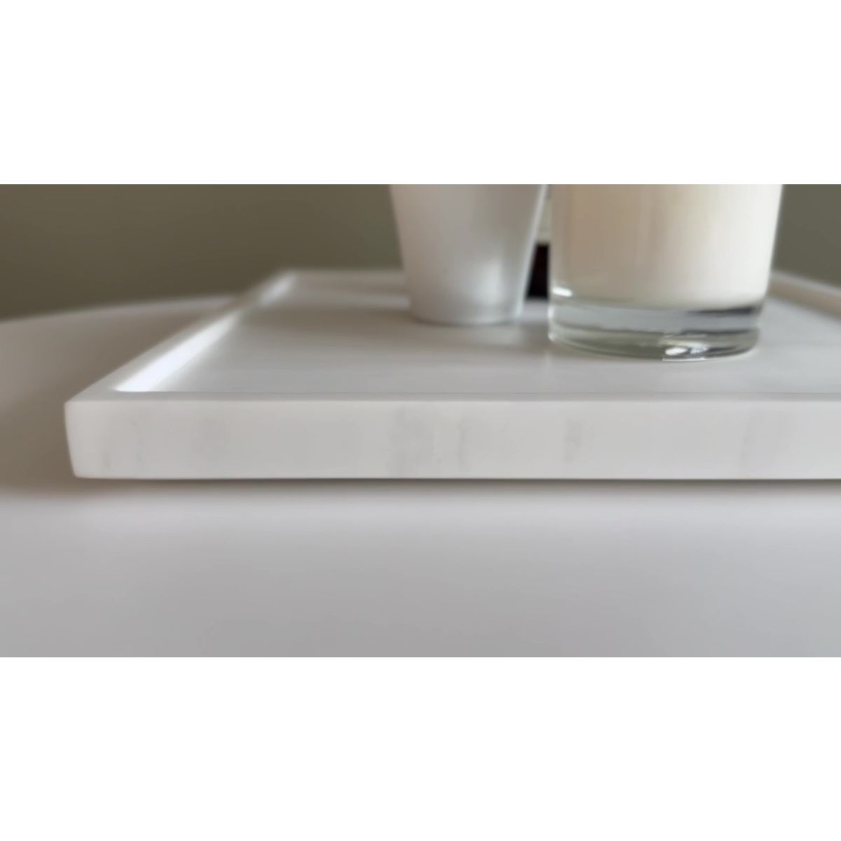 Matt White With Grey Stone Bathroom Tray - 300mm