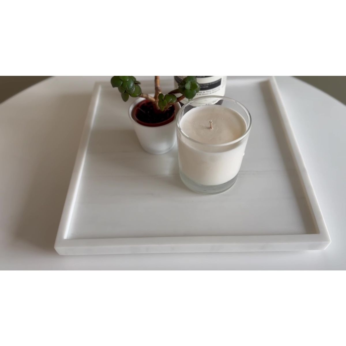 Matt White With Grey Stone Bathroom Tray - 300mm