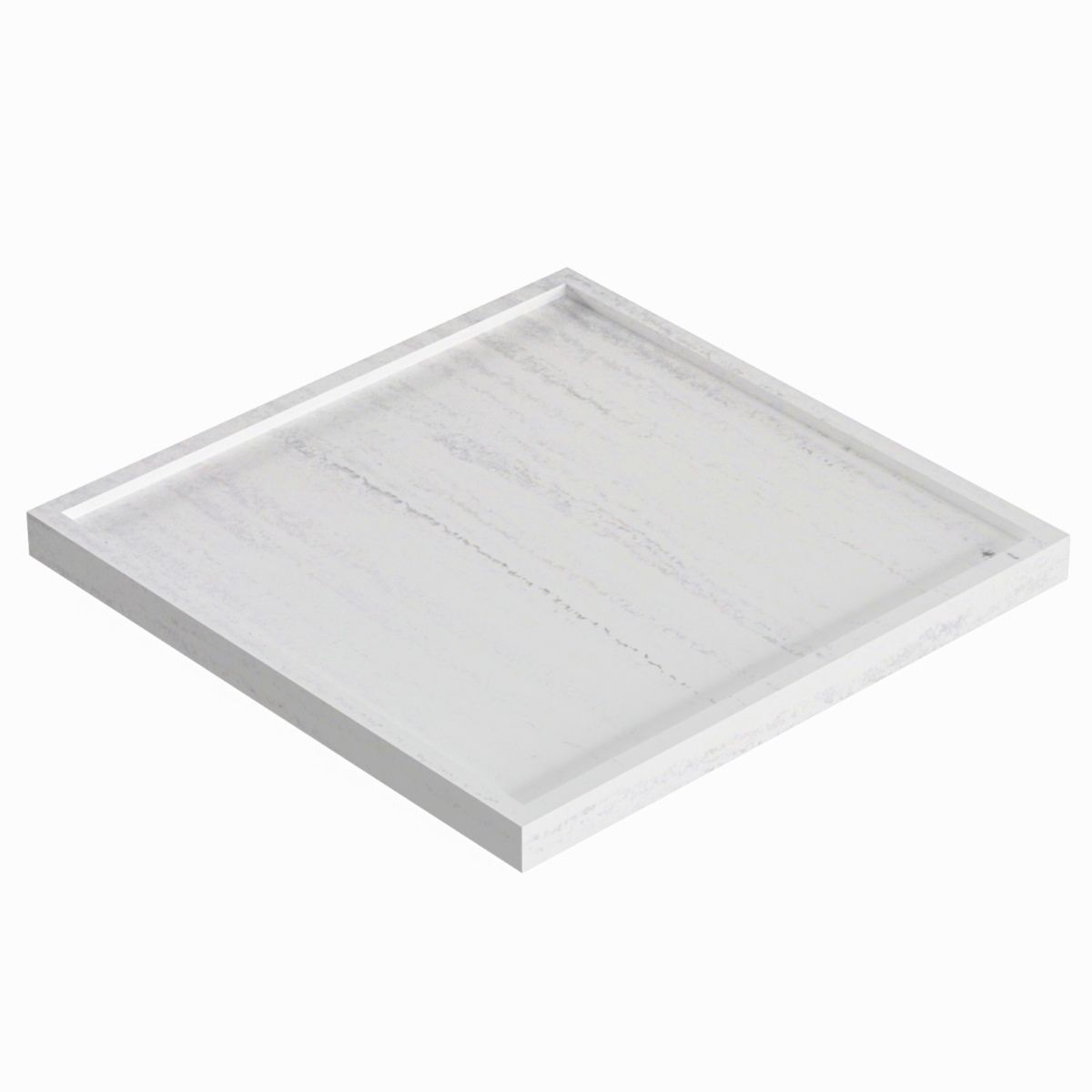 Matt White With Grey Stone Bathroom Tray - 300mm