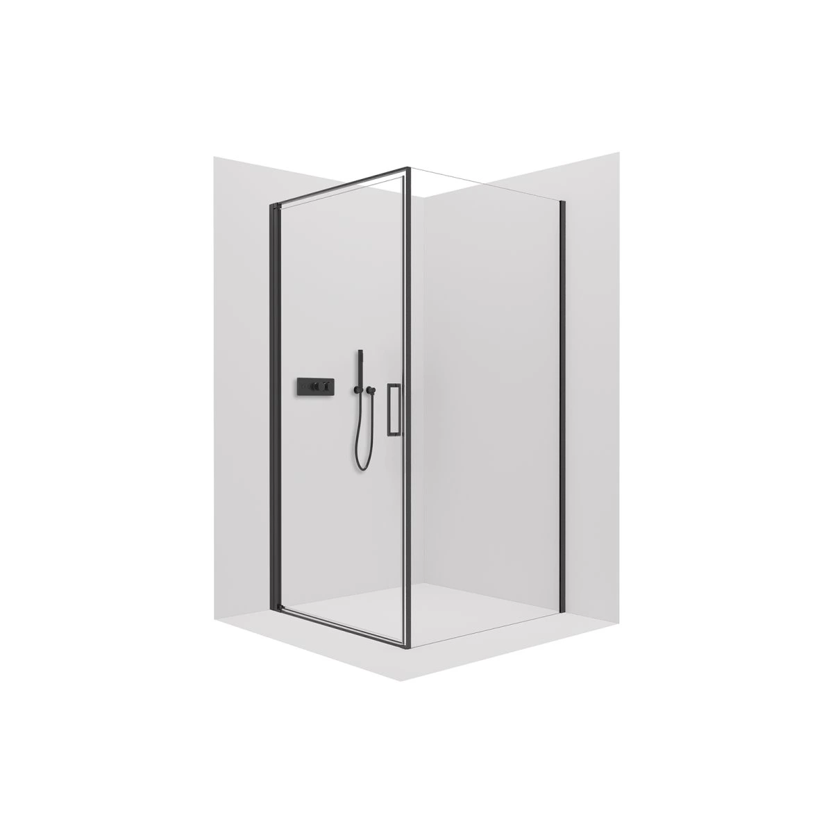 Carmen 8mm Glass Corner Shower With Black Frame - Various Sizes