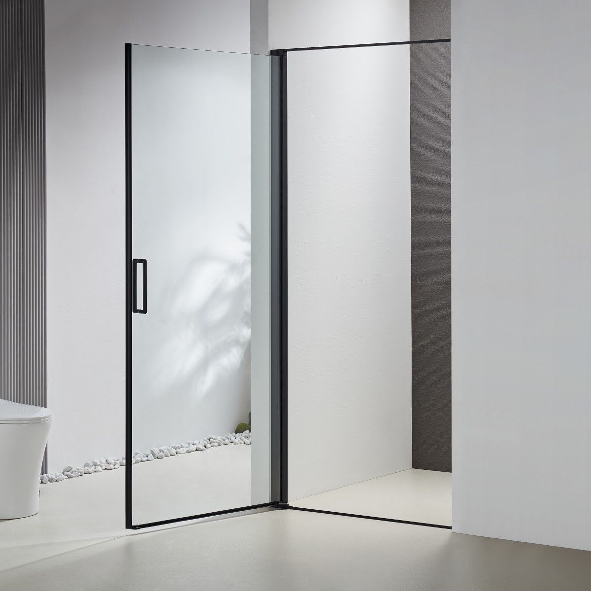 Carmen Niche 8mm Glass Shower Door In Black - Various Sizes