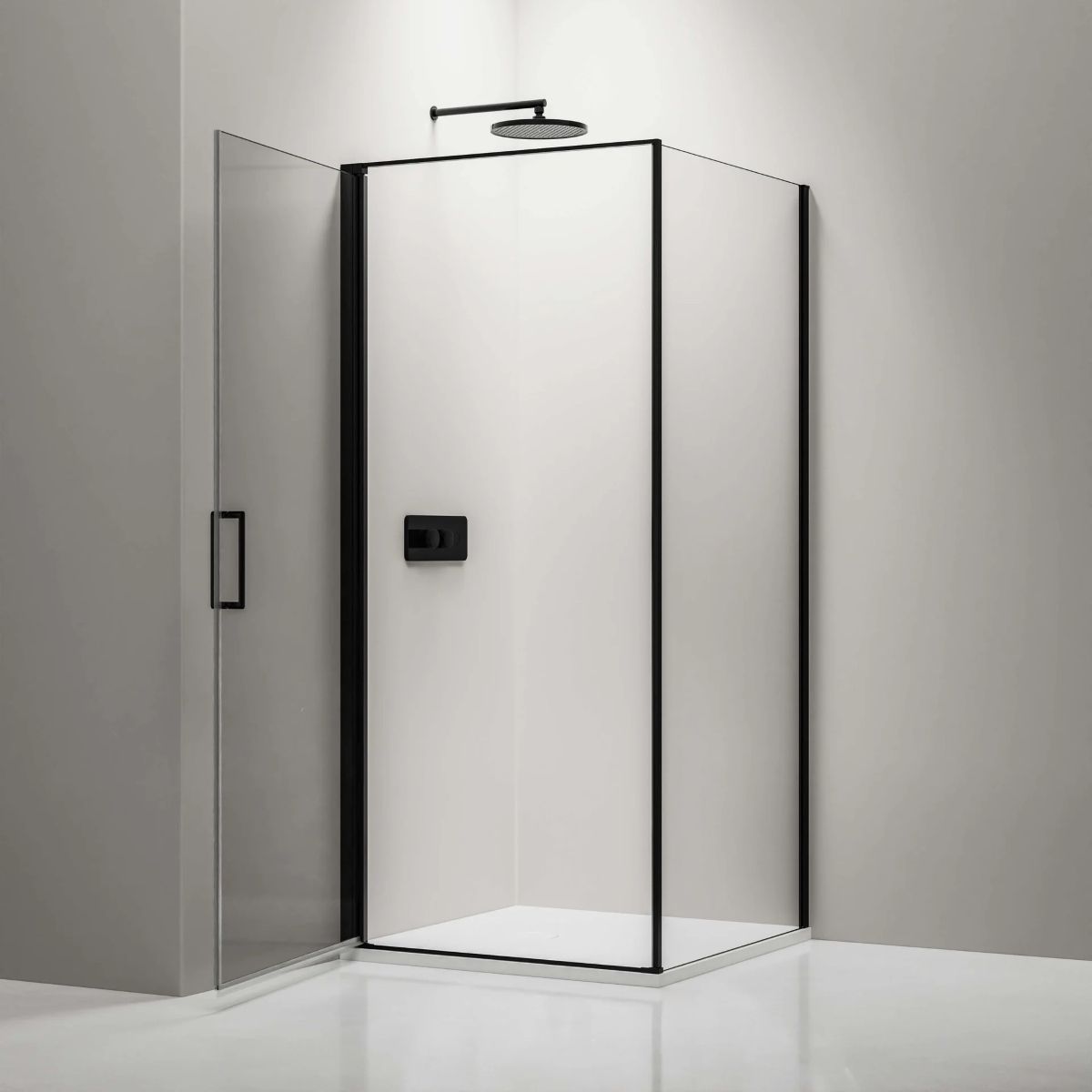 Carmen 8mm Glass Corner Shower With Black Frame - Various Sizes