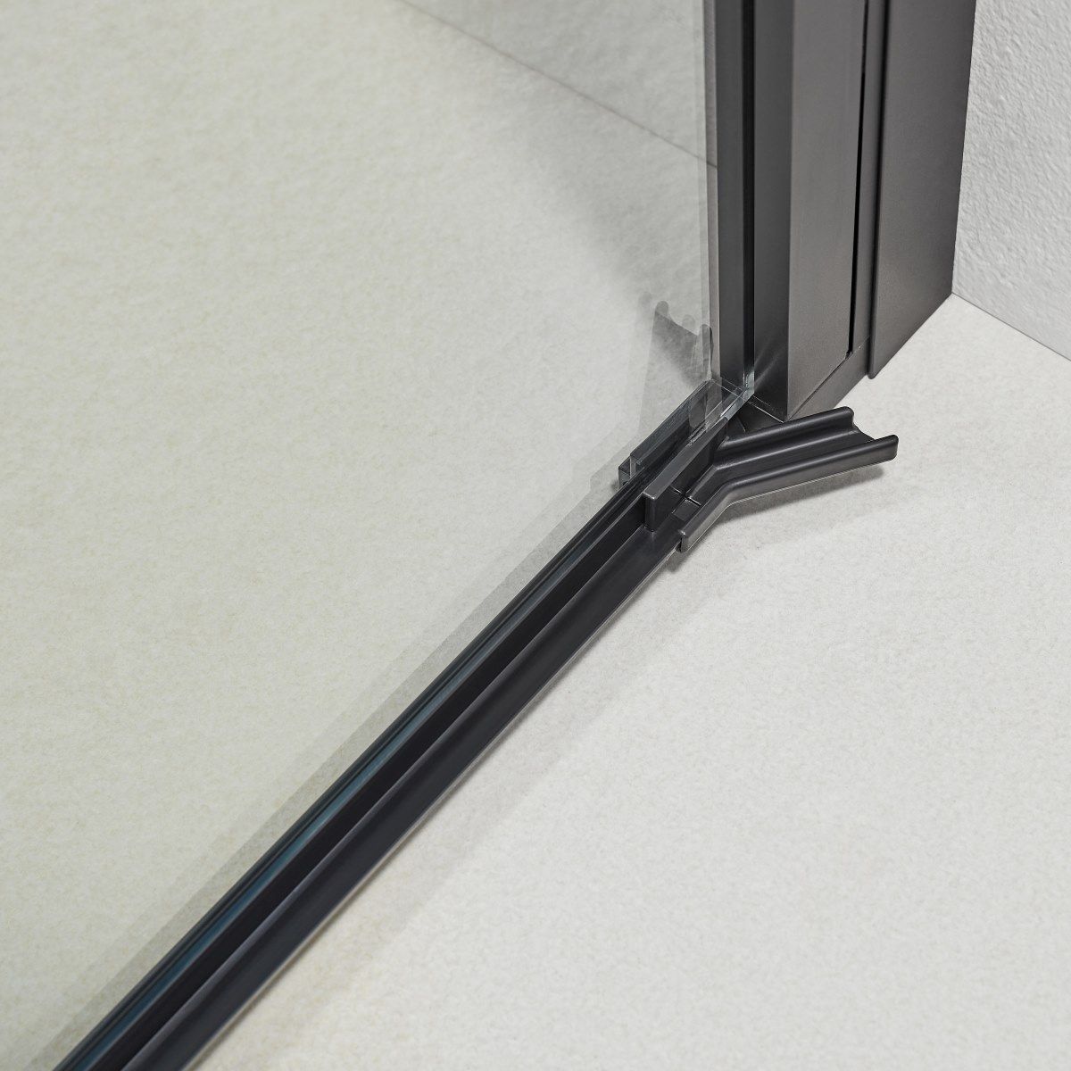 Carmen Niche 8mm Glass Shower Door In Black - Various Sizes