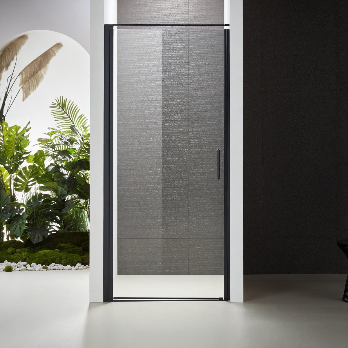 Carmen Niche 8mm Glass Shower Door In Black - Various Sizes
