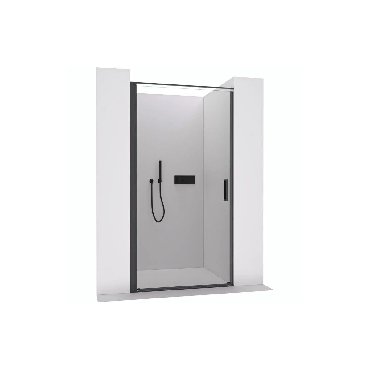 Carmen Niche 8mm Glass Shower Door In Black - Various Sizes