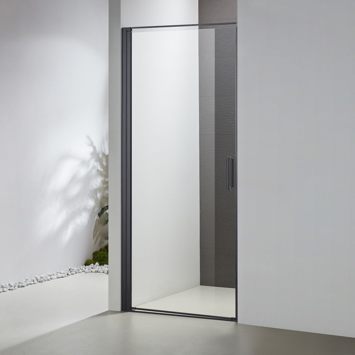 Carmen Niche 8mm Glass Shower Door In Black - Various Sizes