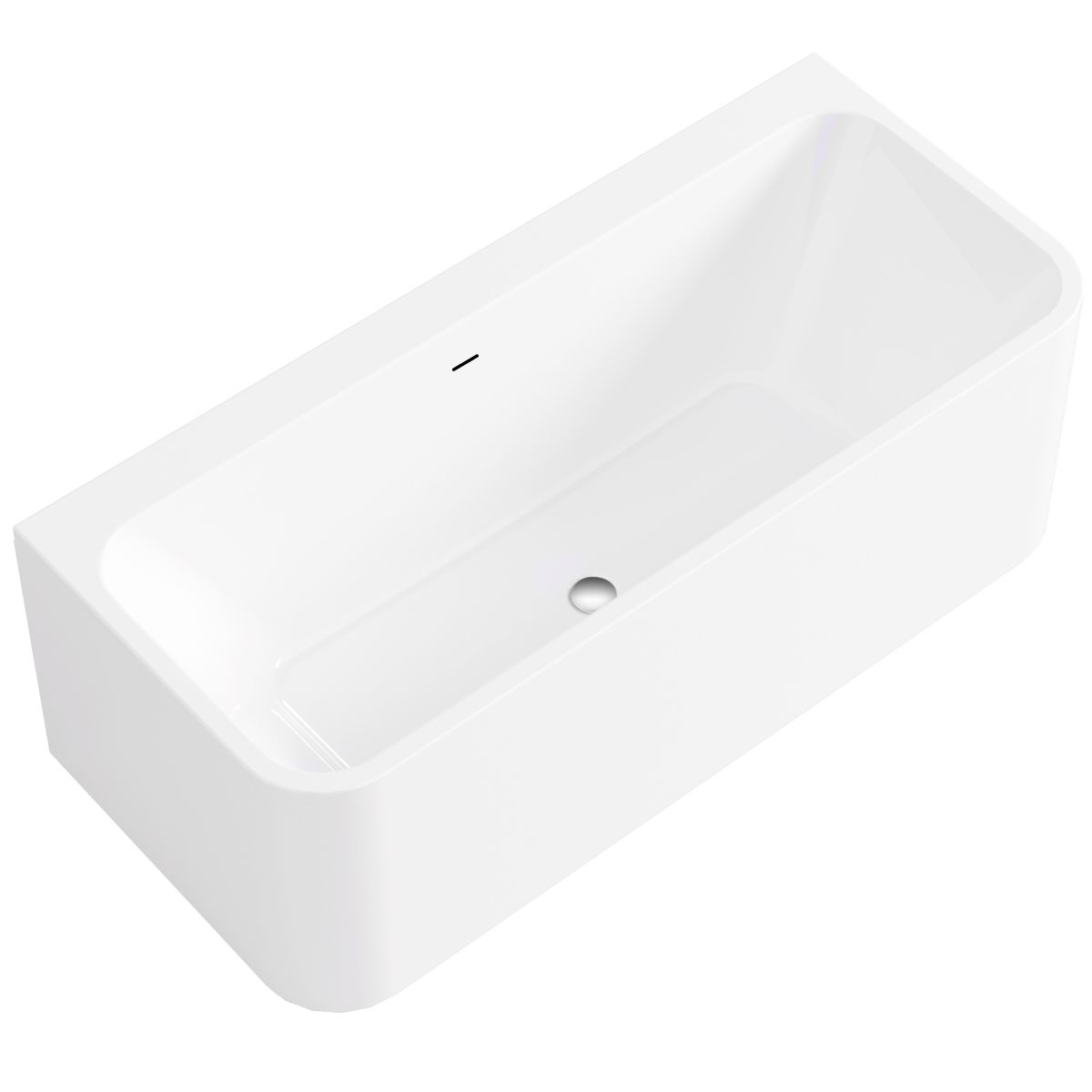 Clarevo Gloss White Back To Wall Acrylic Bath 170 x 75cm