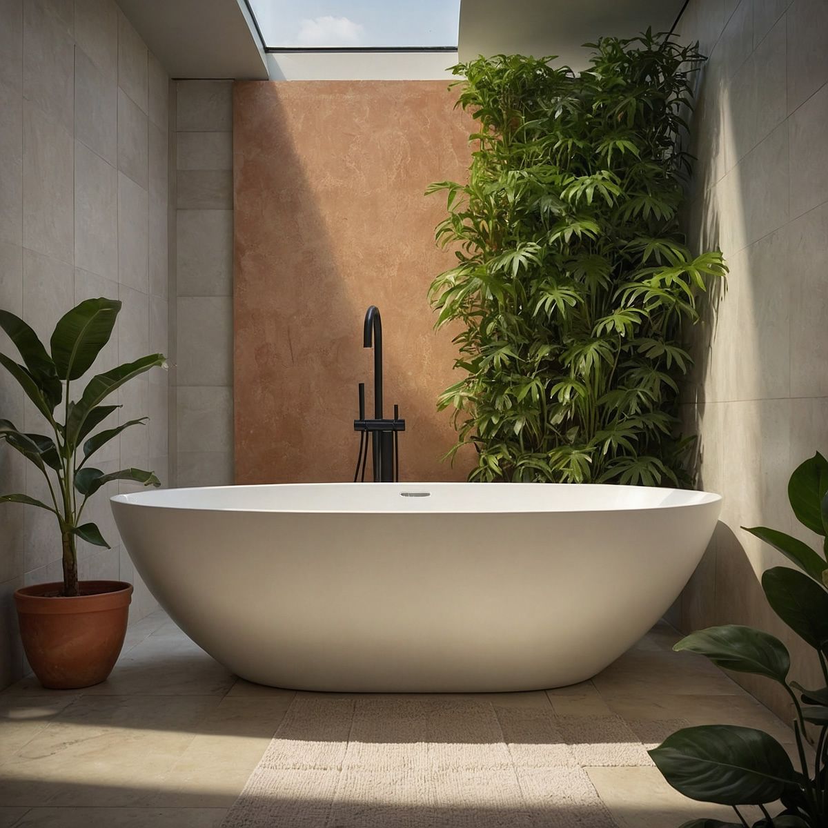 Casares Matt White With Gloss Freestanding Stone Bath 1800mm