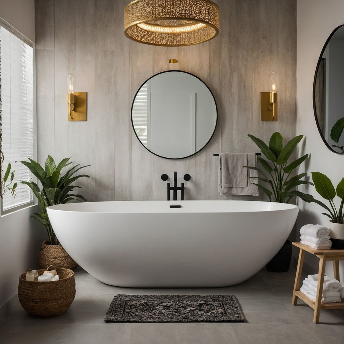 Casares Matt White With Gloss Freestanding Stone Bath 1800mm