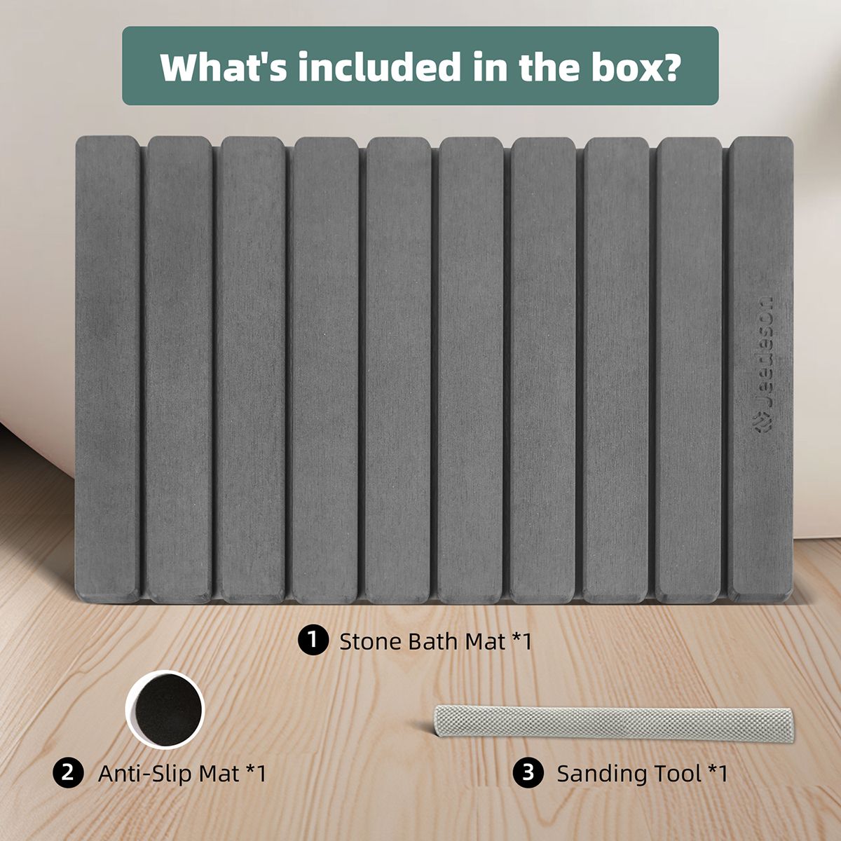 Foldable Stone Bath Mat - Super Absorbent Diatomaceous Earth, Non-Slip Quick Dry Bathroom Mat | 39x60cm (16x24