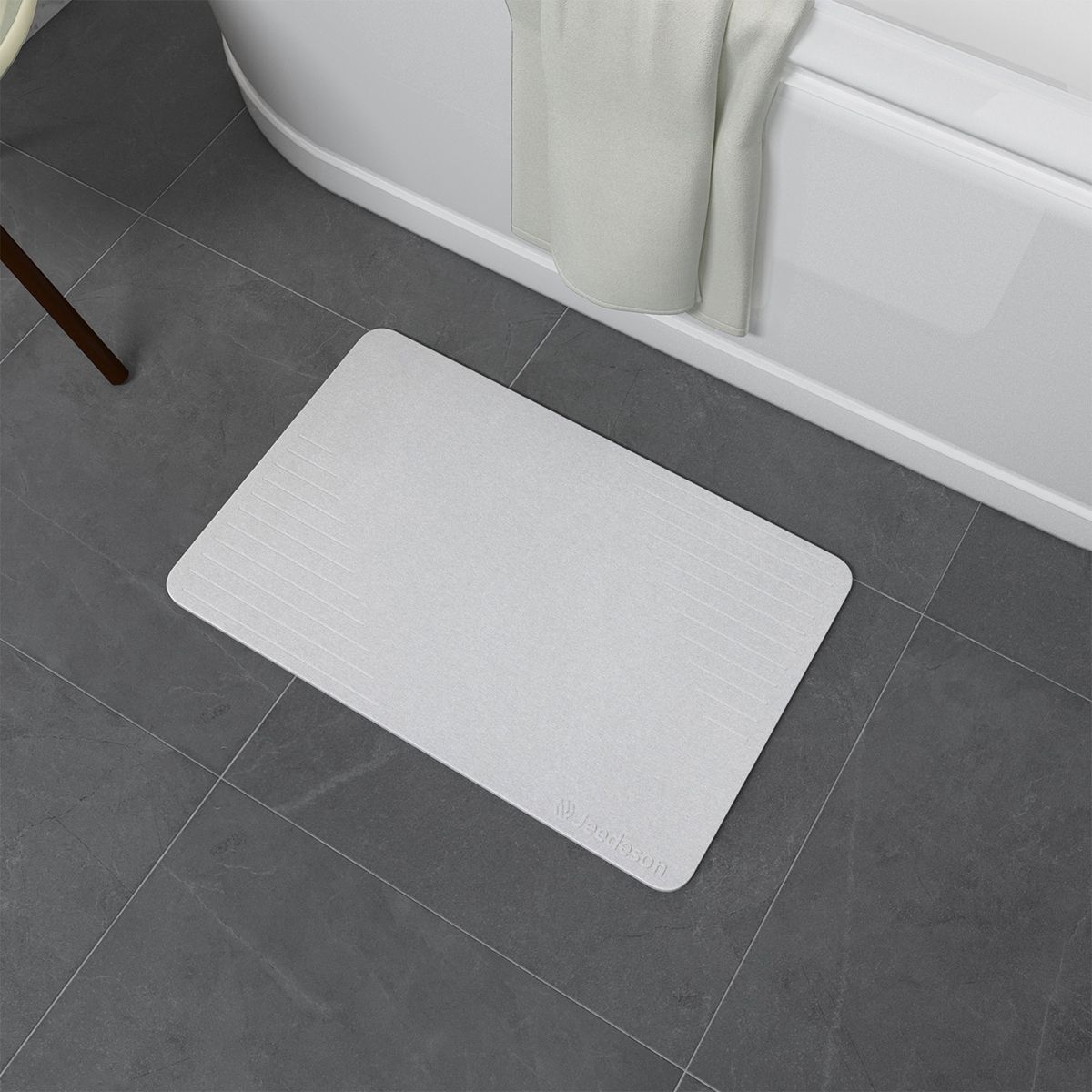 Stone Bath Mat Diatomaceous Earth Shower Mat Non-Slip Super Absorbent Diatomite Stone Mats for Bathroom Floor Quick-Drying Easy to Clean (39x60cm/16