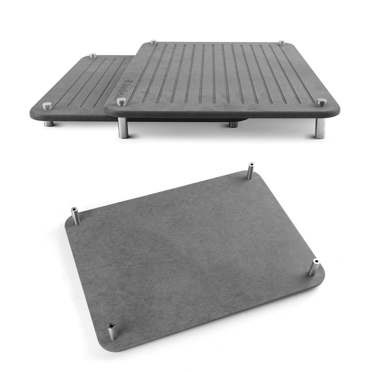 2-Pack Large Diatomite Dish Drying Mat, Fast-Absorbing Stone Drying Mat for Kitchen Countertops, Sink Side, Dark Grey