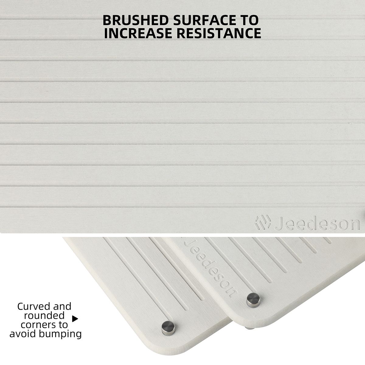 Premium 2-Pack Diatomite Dish Drying Mat | Fast-Absorbing Stone Sink Tray | Expandable Worktop Drying Rack Pad | Eco-Friendly Kitchen Drain Board, Light Grey