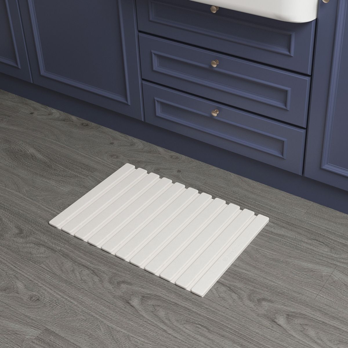 Foldable Diatomite Drying Mat for Kitchen Counter & Bathroom | Super Absorbent Quick-Dry Stone Tray | Non-Slip Dish & Bath Mat | Easy-Clean Large 39x60cm (16x24