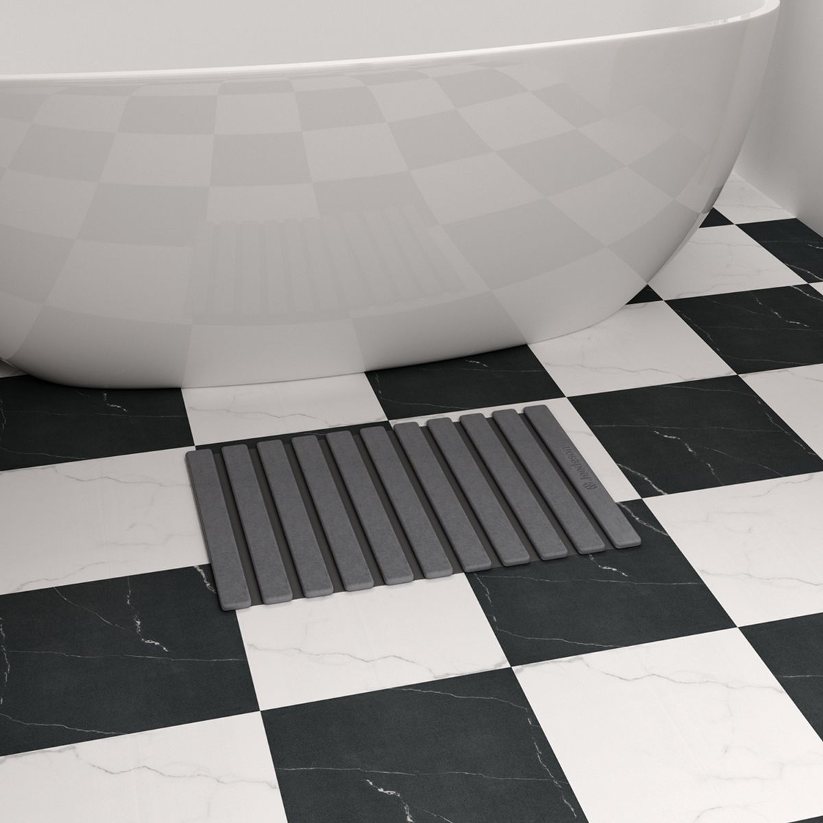 Foldable Stone Bath Mat - Super Absorbent Diatomaceous Earth, Non-Slip Quick Dry Bathroom Mat | 39x60cm (16x24