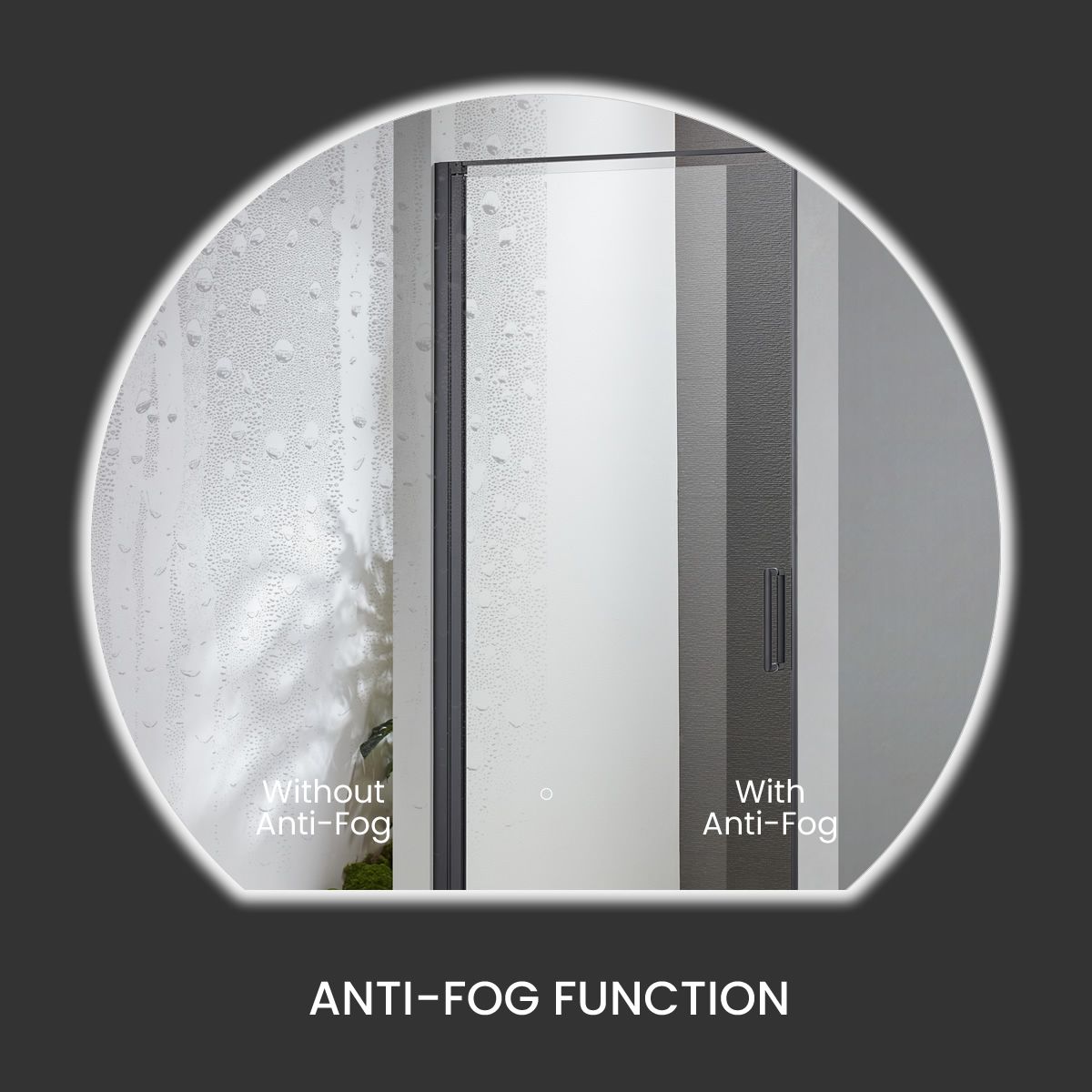 La Roca Full Moon Heated Anti-Fog LED Bathroom Mirror 120cm
