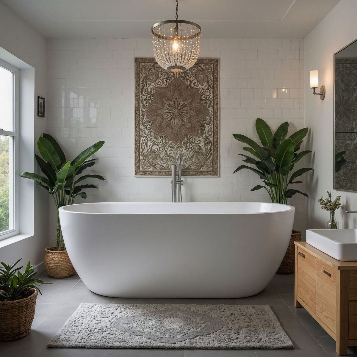 Girona Matt White Freestanding Stone Bath 1500mm