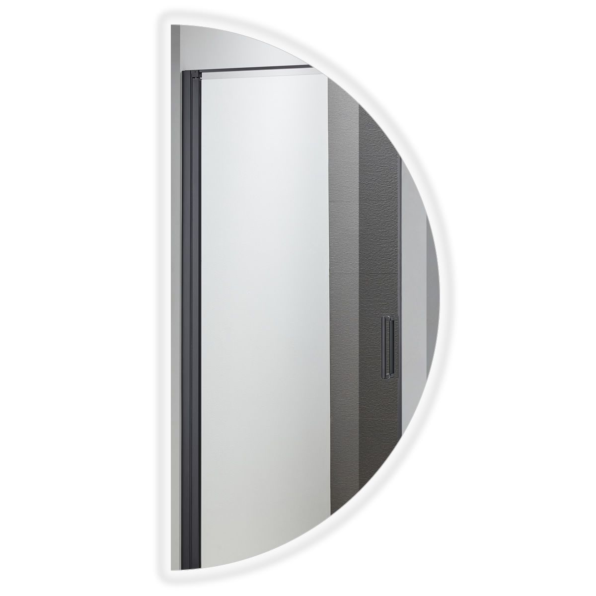 Setenil Half Moon Heated Anti-Fog LED Bathroom Mirror 50x100cm