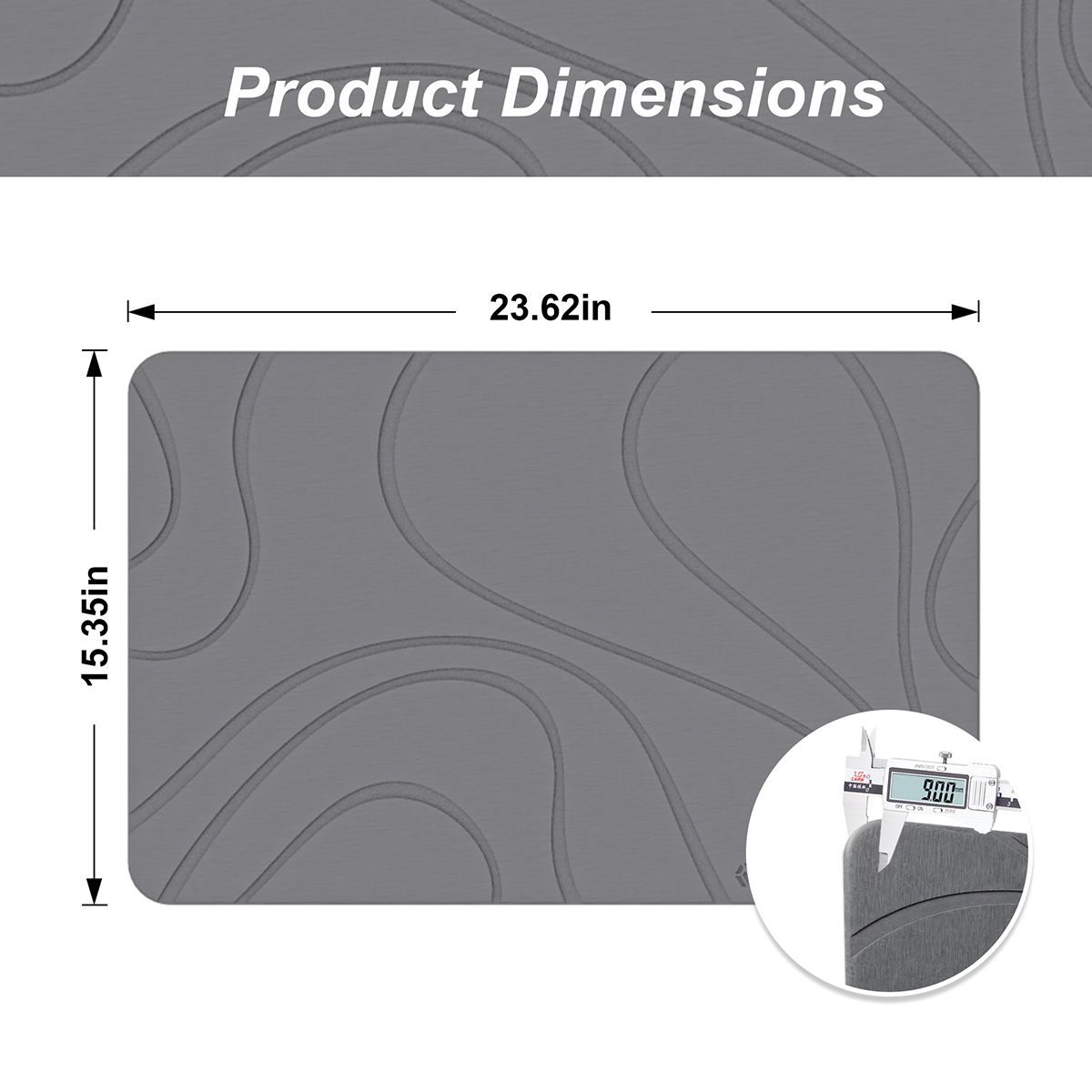 Stone Bath Mat Diatomaceous Earth Shower Mat Non-Slip Super Absorbent Diatomite Stone Mats for Bathroom Floor Quick-Drying Easy to Clean (39x60cm/16