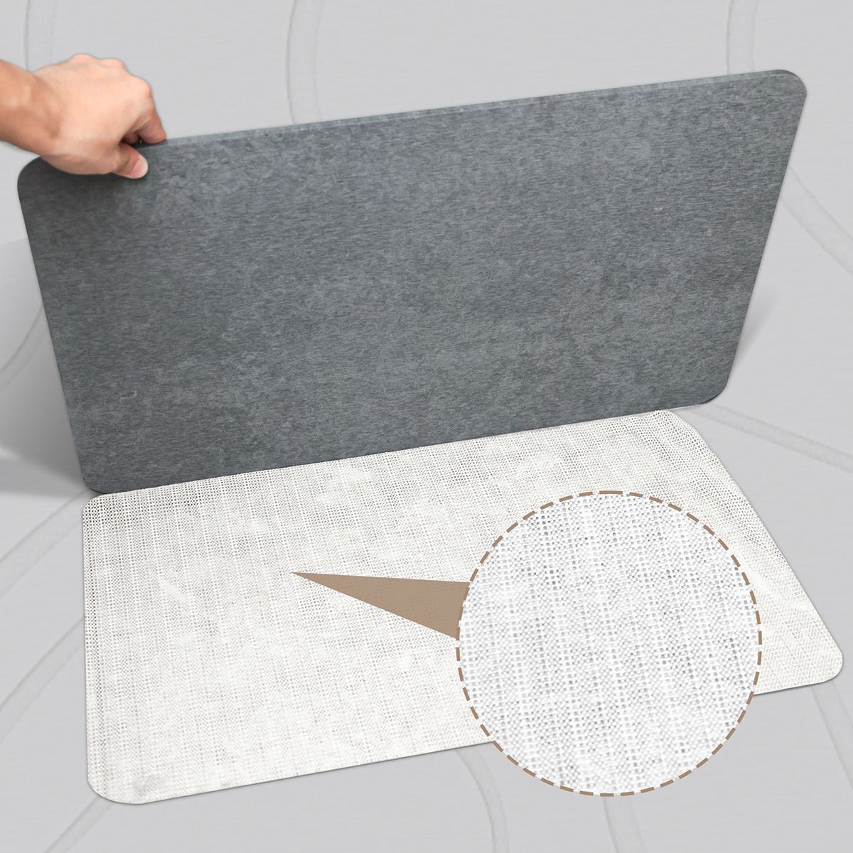 Stone Bath Mat Diatomaceous Earth Shower Mat Non-Slip Super Absorbent Diatomite Stone Mats for Bathroom Floor Quick-Drying Easy to Clean (39x60cm/16