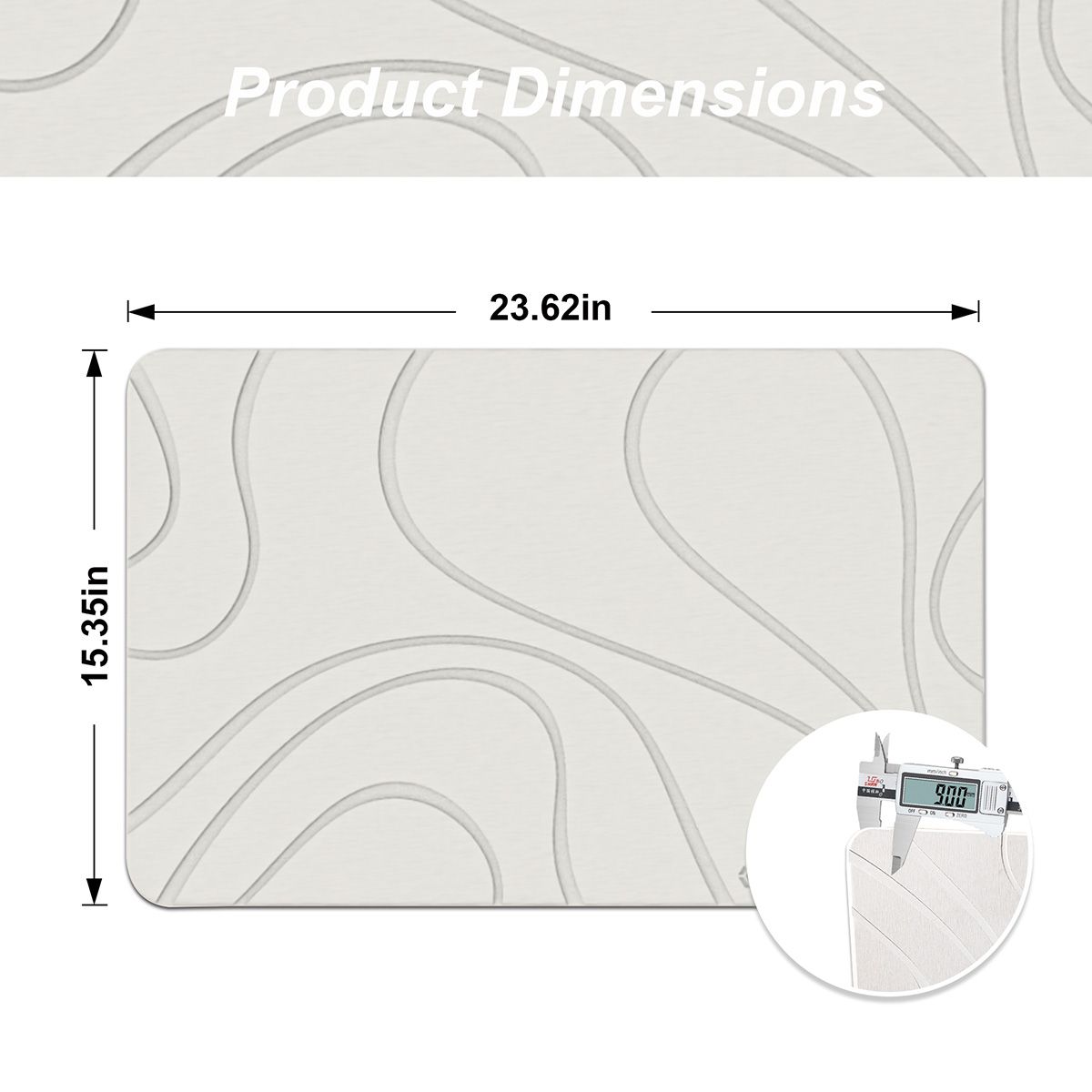 Stone Bath Mat Diatomaceous Earth Shower Mat Non-Slip Super Absorbent Diatomite Stone Mats for Bathroom Floor Quick-Drying Easy to Clean (39x60cm/16