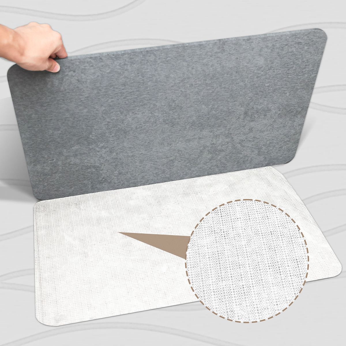Stone Bath Mat Diatomaceous Earth Shower Mat Non-Slip Super Absorbent Diatomite Stone Mats for Bathroom Floor Quick-Drying Easy to Clean (39x60cm/16