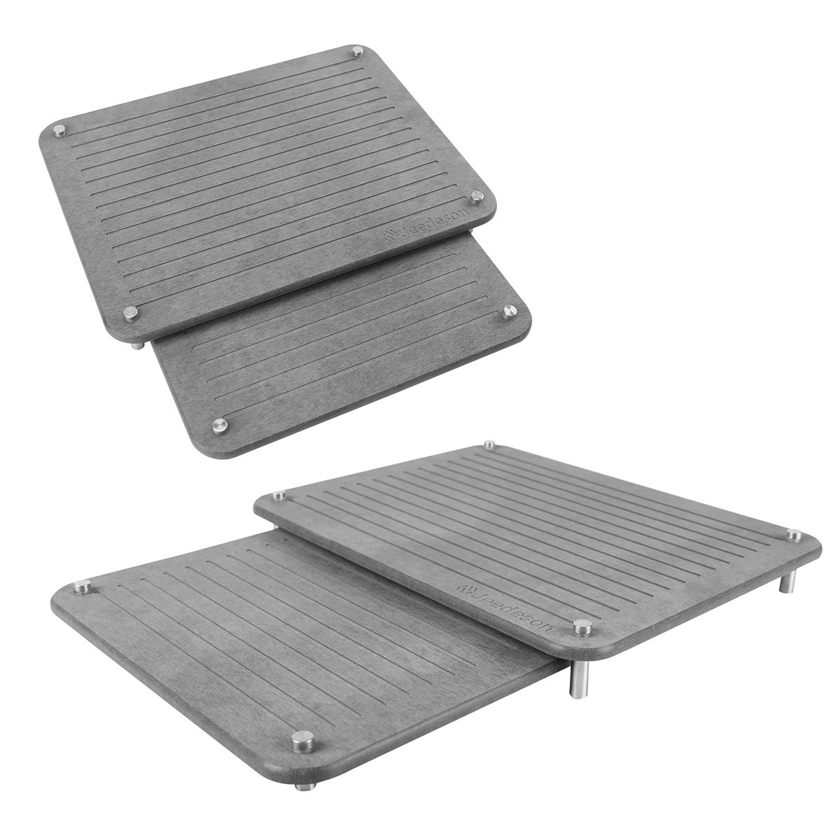 2-Pack Large Diatomite Dish Drying Mat, Fast-Absorbing Stone Drying Mat for Kitchen Countertops, Sink Side, Dark Grey