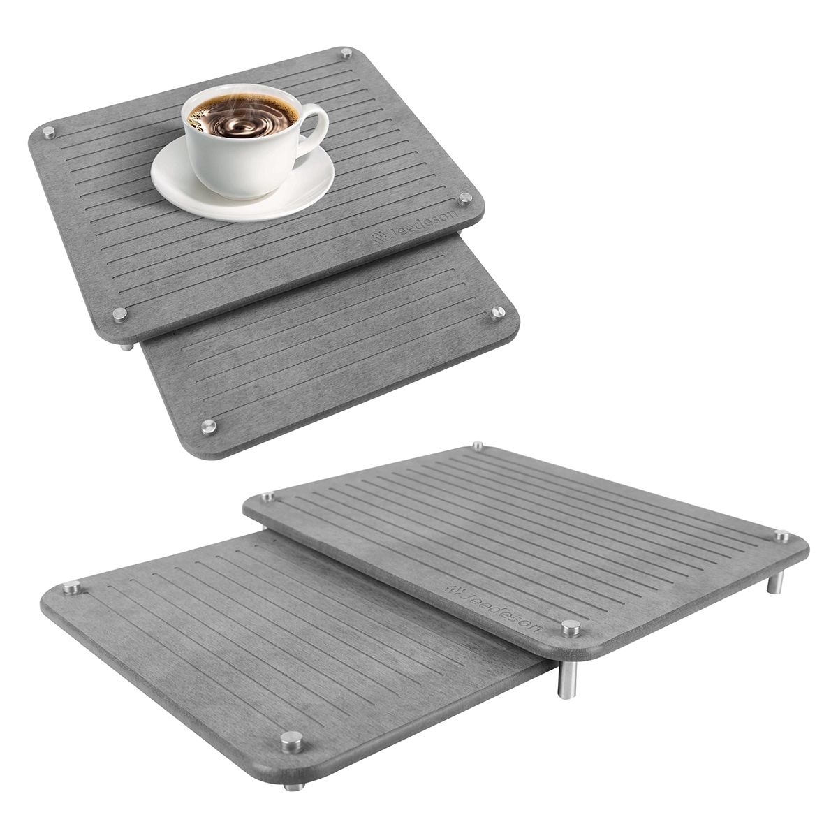 2-Pack Large Diatomite Dish Drying Mat, Fast-Absorbing Stone Drying Mat for Kitchen Countertops, Sink Side, Dark Grey