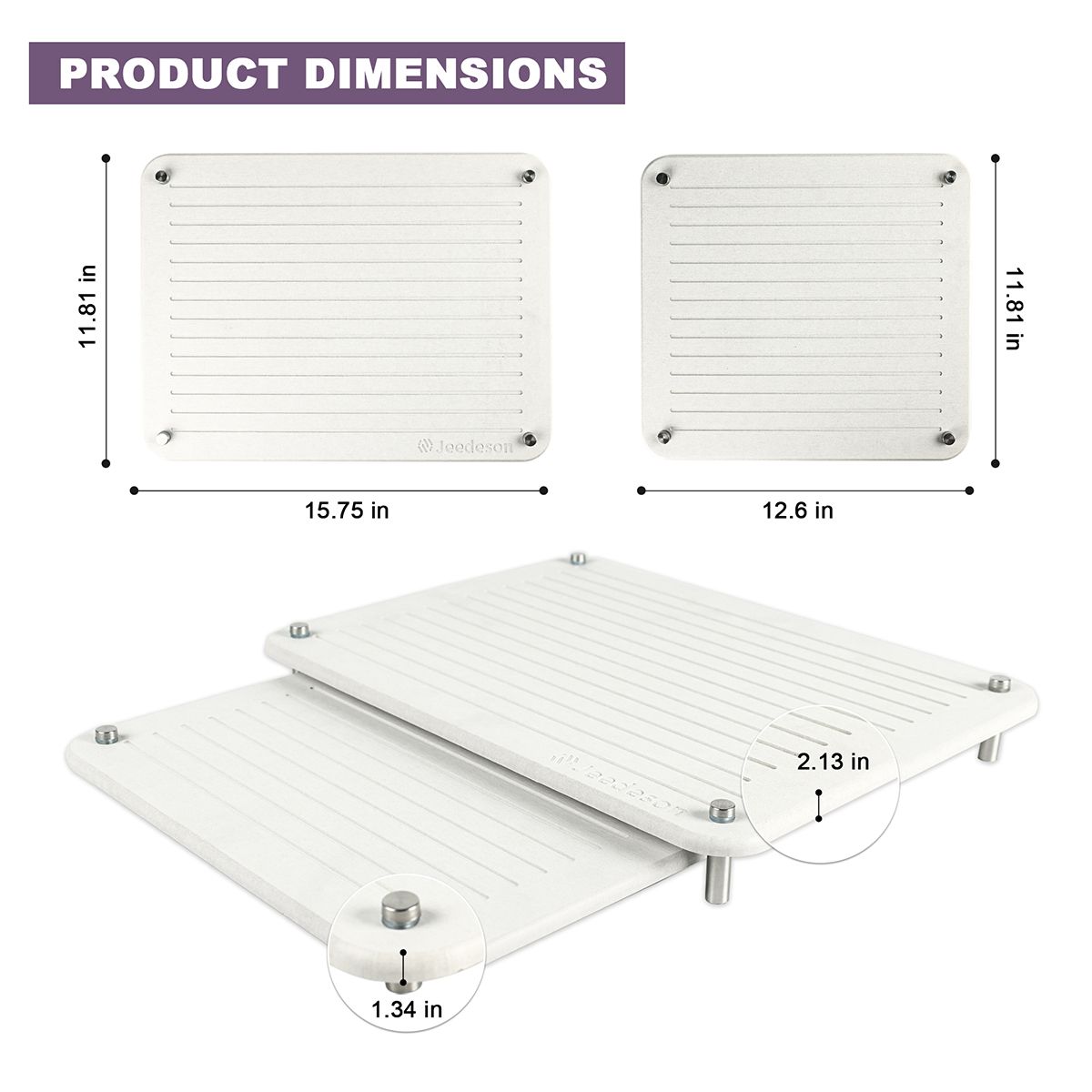 Premium 2-Pack Diatomite Dish Drying Mat | Fast-Absorbing Stone Sink Tray | Expandable Worktop Drying Rack Pad | Eco-Friendly Kitchen Drain Board, Light Grey