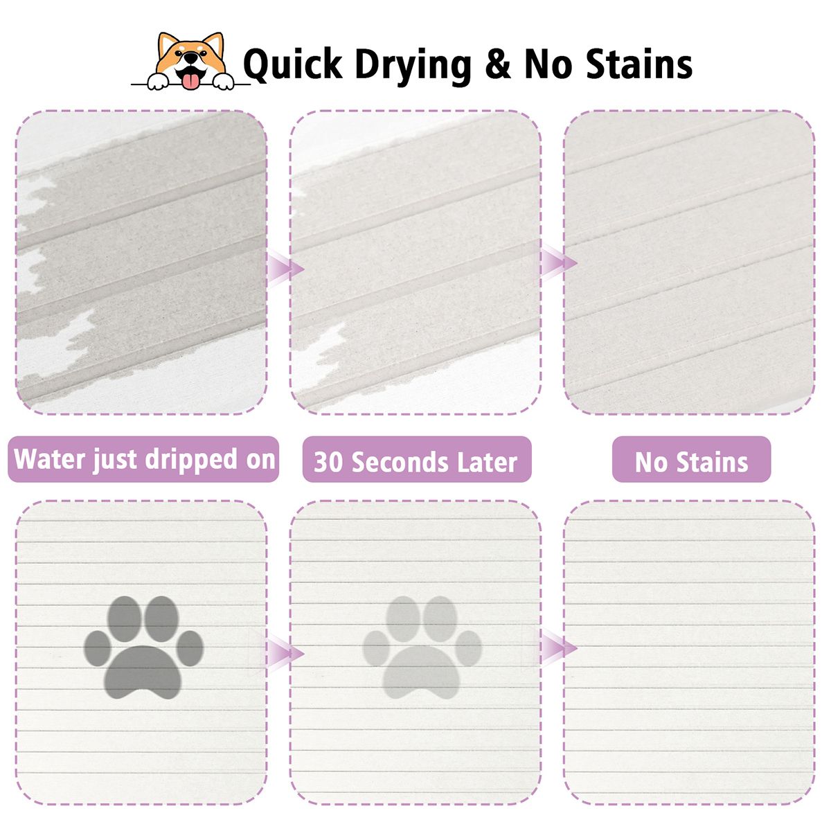 Premium 2-Pack Diatomite Dish Drying Mat | Fast-Absorbing Stone Sink Tray | Expandable Worktop Drying Rack Pad | Eco-Friendly Kitchen Drain Board, Light Grey