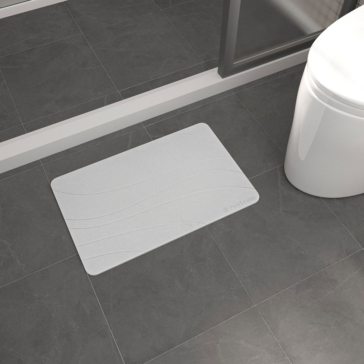  Stone Bath Mat - Super Absorbent Quick-Dry Diatomite Bath Mat, Non-Slip Bathroom Floor Mat with Anti-Slip Pad, Natural & Sustainable (39x60cm/16