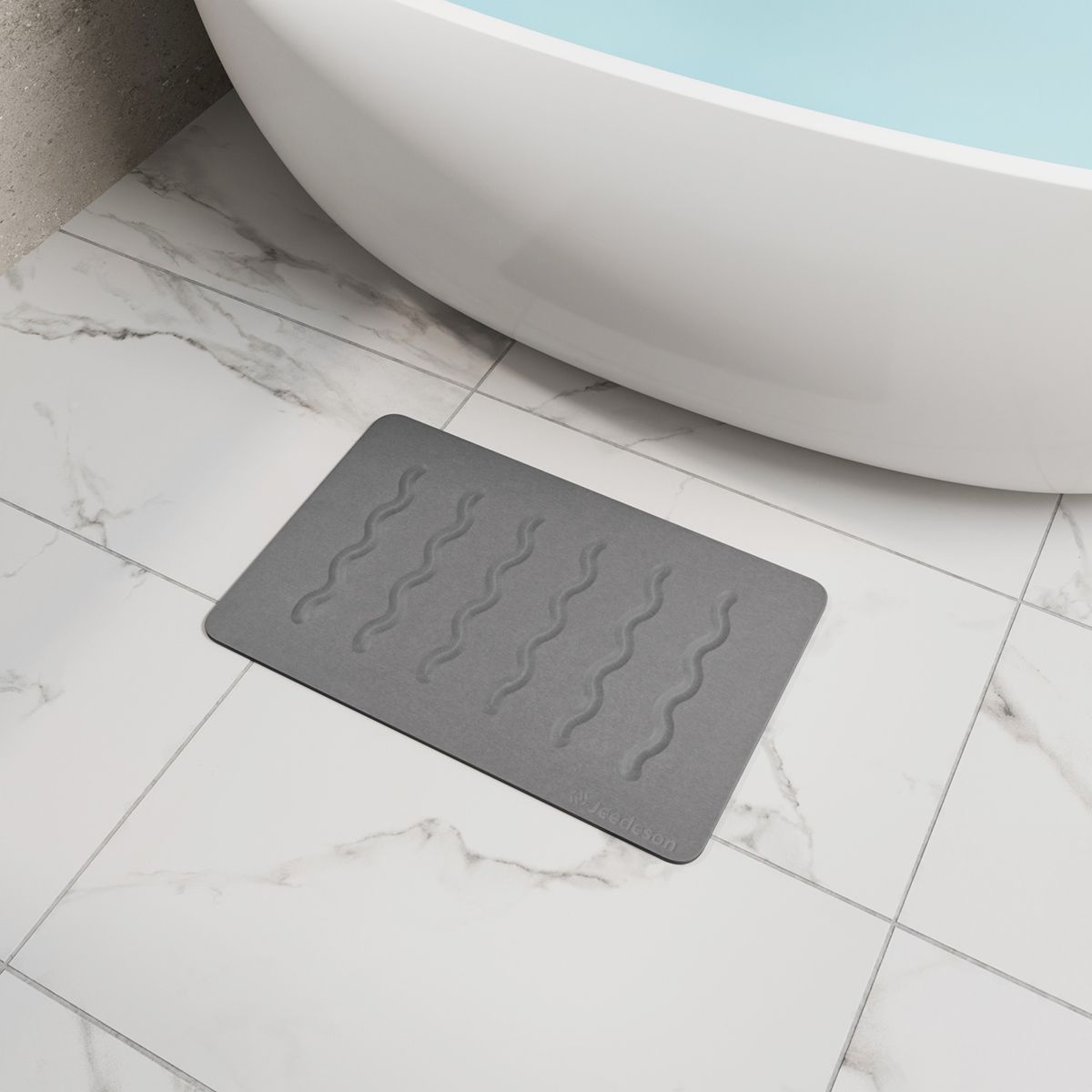 Stone Bath Mat Diatomaceous Earth Shower Mat Non-Slip Super Absorbent Diatomite Stone Mats for Bathroom Floor Quick-Drying Easy to Clean (39x60cm/16