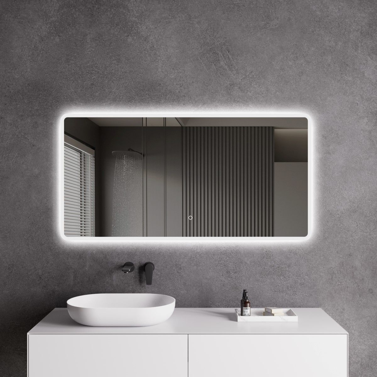 Catolico Rectangular LED Bathroom Mirror 100x70cm