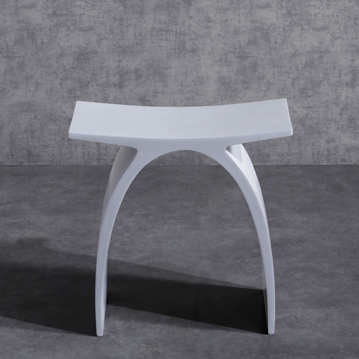 Matt White Stone Bathroom Seat