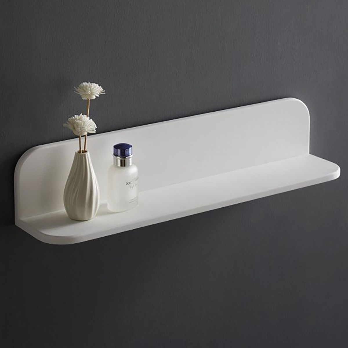Matt White Stone Bathroom Shelf 600mm