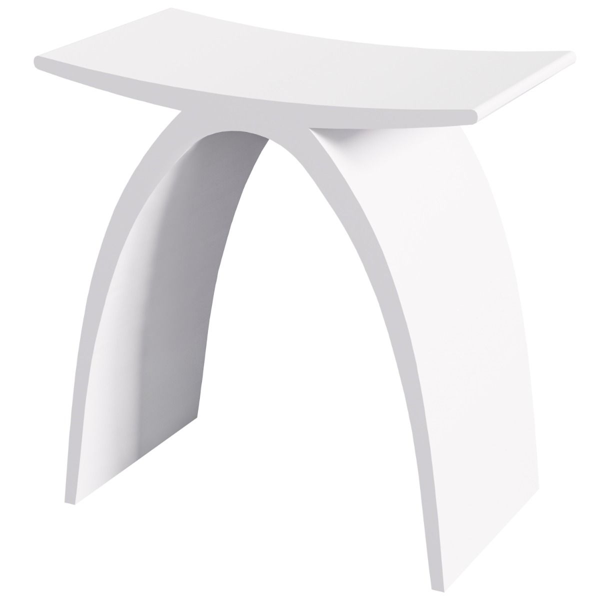 Matt White Stone Bathroom Seat
