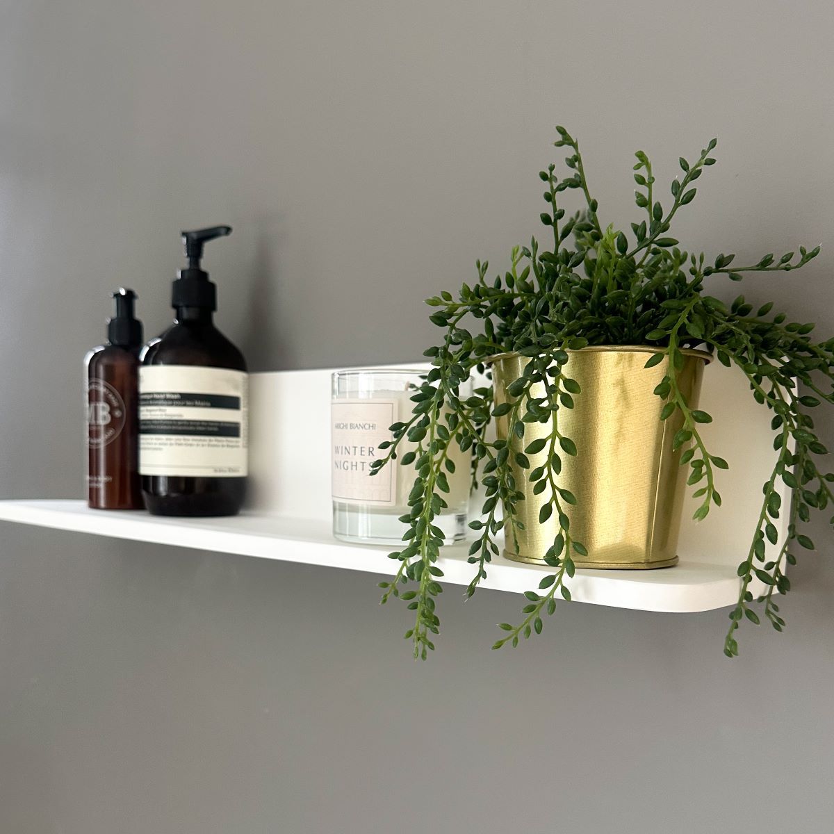 Matt White Stone Bathroom Shelf 600mm