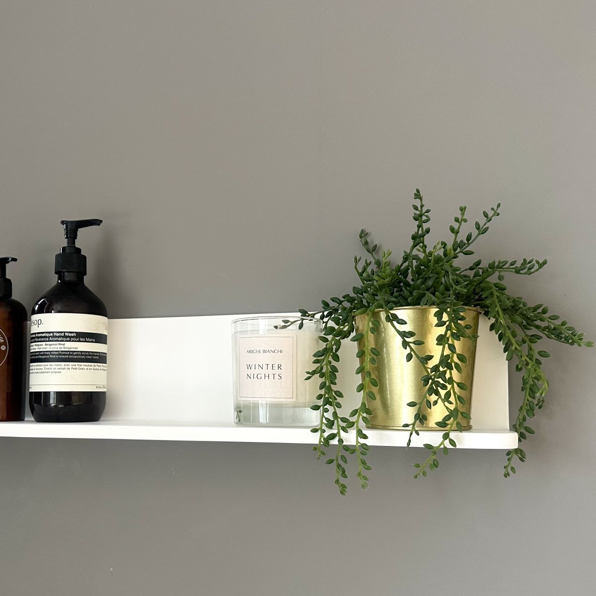 Matt White Stone Bathroom Shelf 600mm