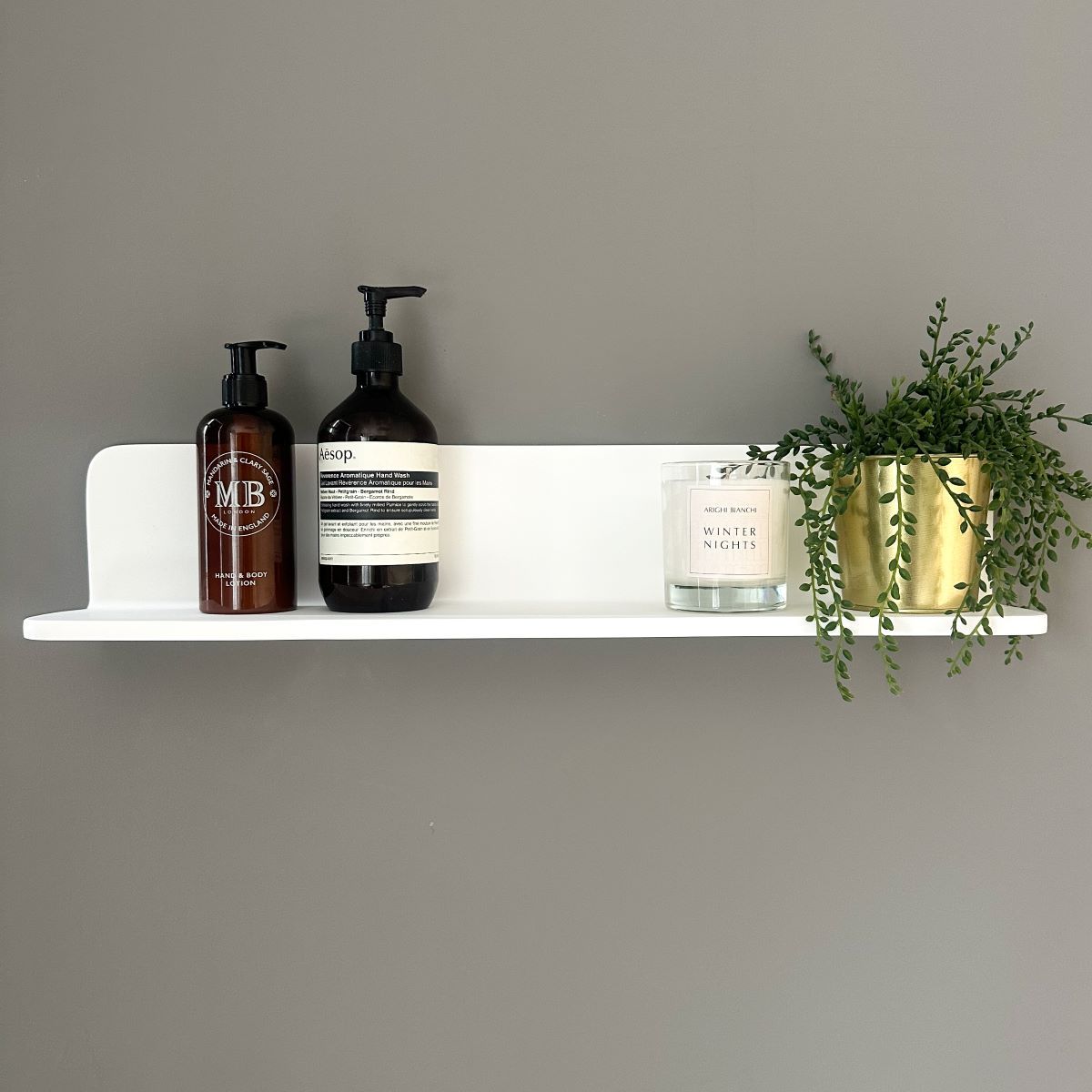 Matt White Stone Bathroom Shelf 600mm