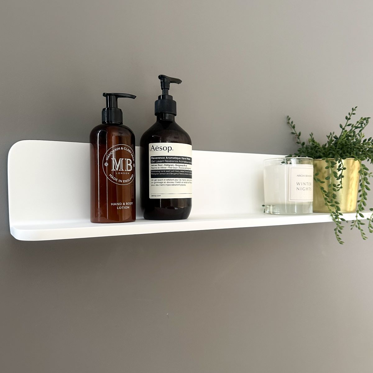 Matt White Stone Bathroom Shelf 600mm