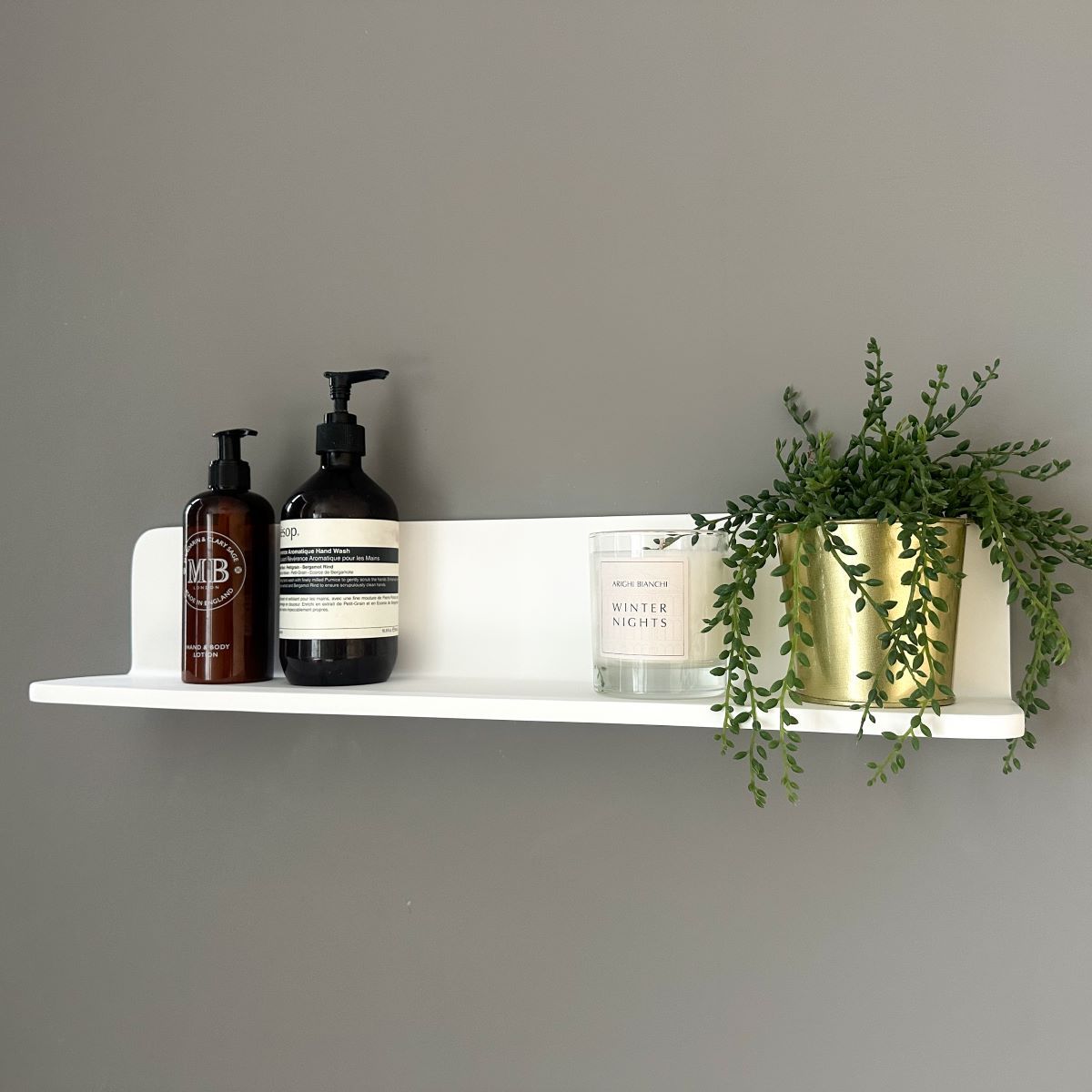 Matt White Stone Bathroom Shelf 600mm