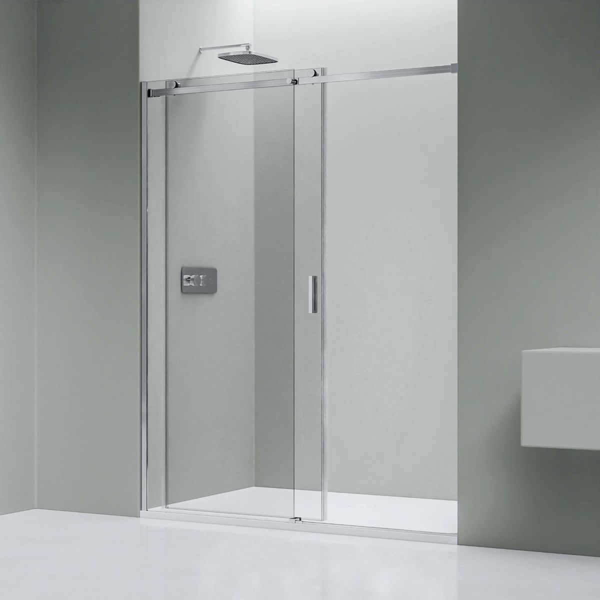 Elena Niche 8mm Glass Sliding Shower Door Enclosure In Chrome