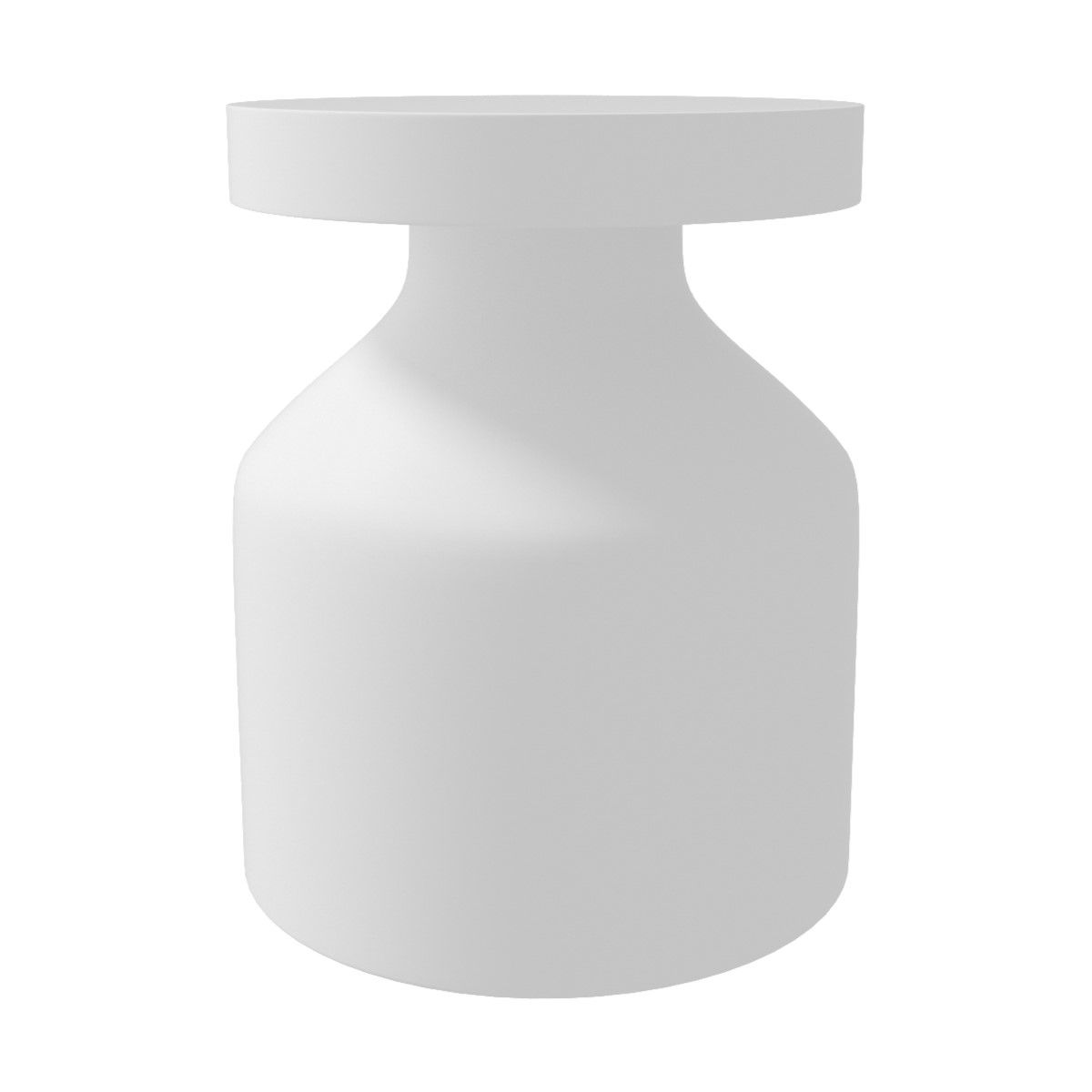 La Roca Matt White Stone Round Bathroom Stool