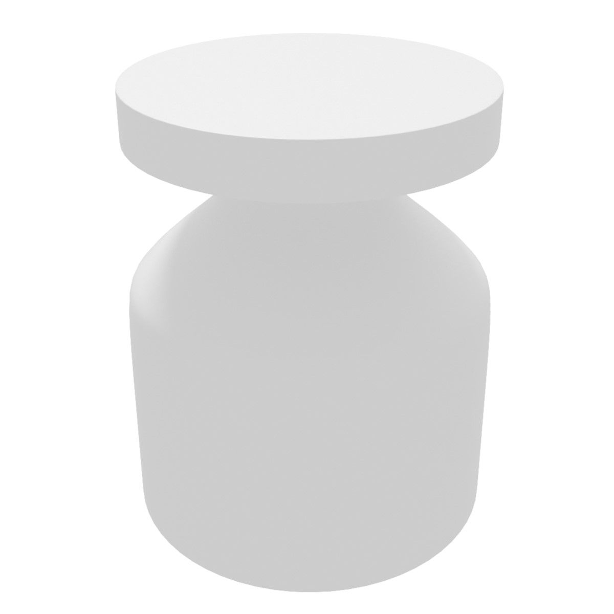 La Roca Matt White Stone Round Bathroom Stool