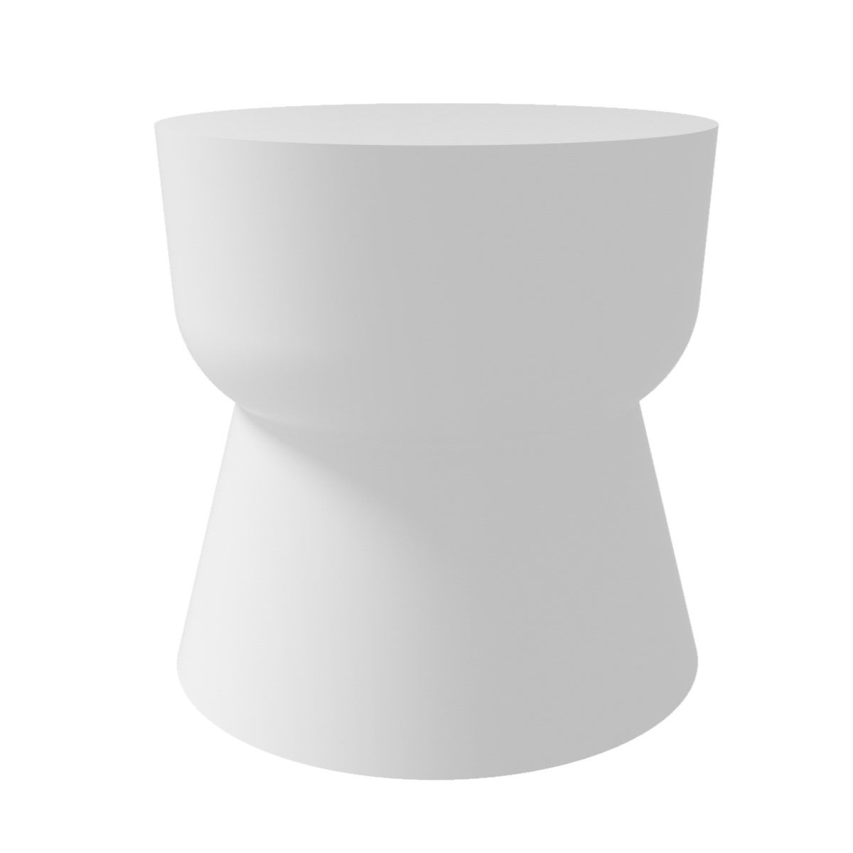 Mijas Matt White Stone Round Bathroom Table