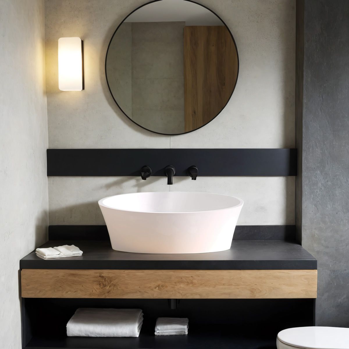 Toledo Matt White Countertop Stone Basin 420mm