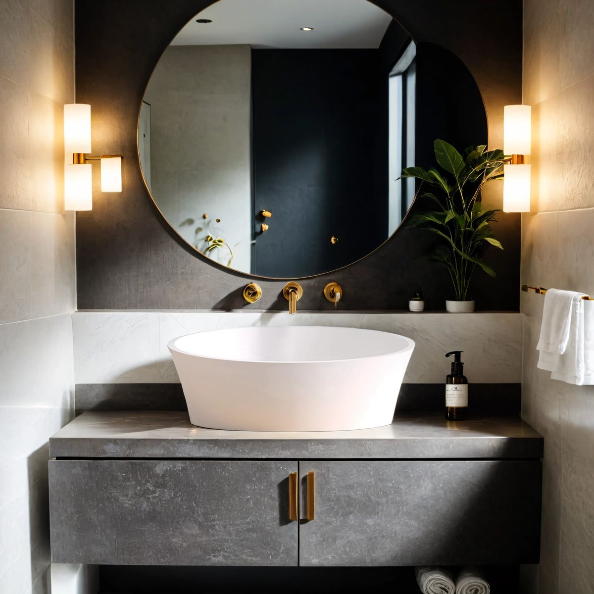 Toledo Matt White Countertop Stone Basin 420mm