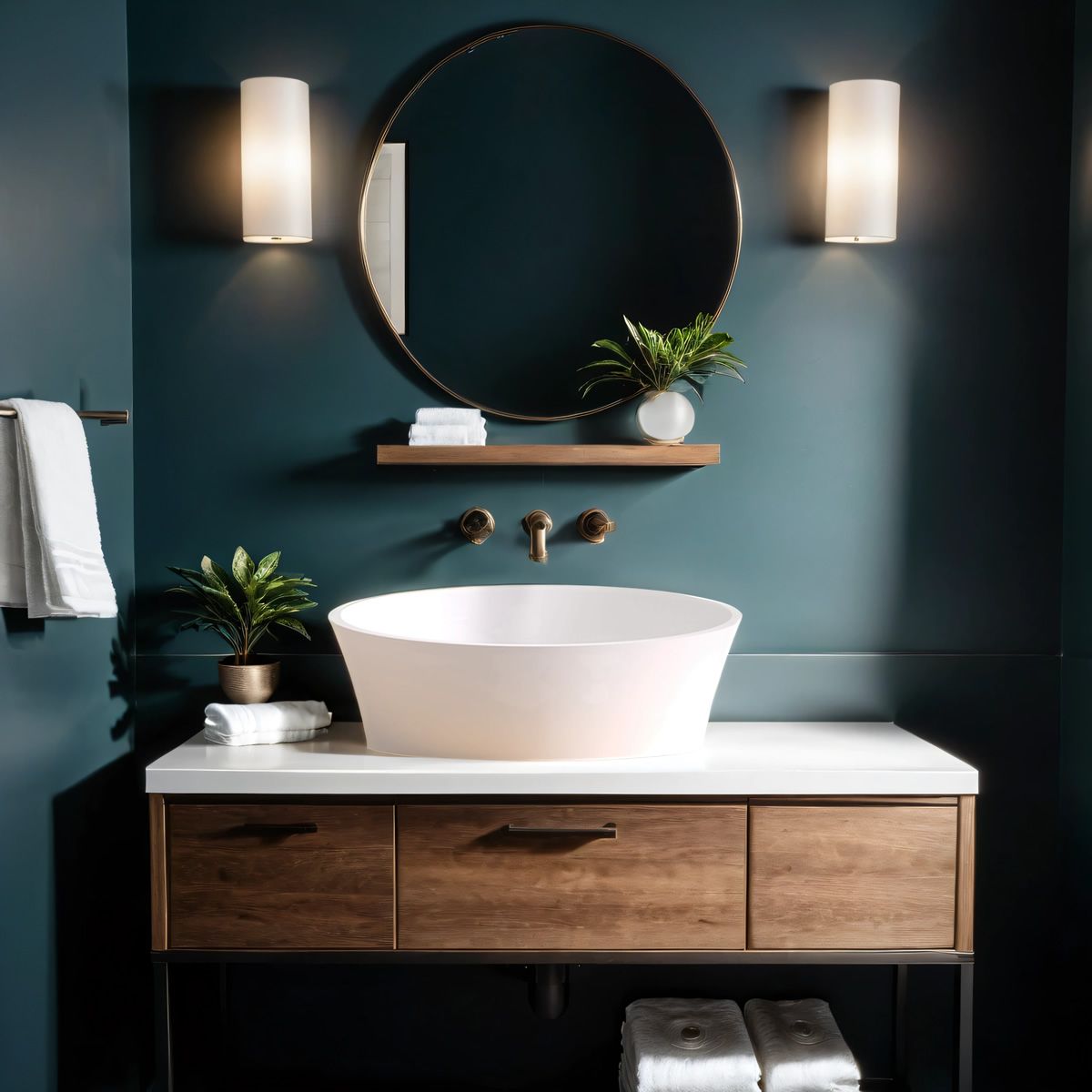Toledo Matt White Countertop Stone Basin 420mm